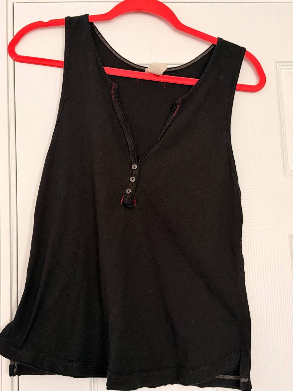 We The Free Black Sleeveless Henley Tank